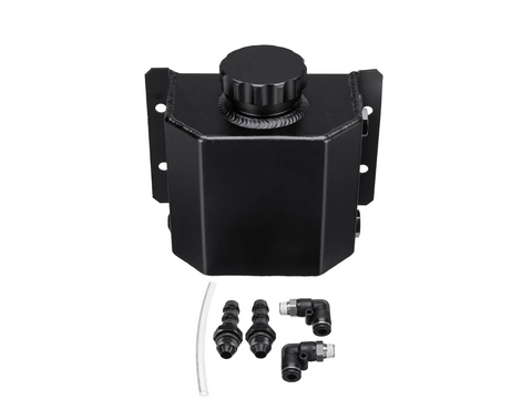 Oil Catch Can with Cap 1 Litre  - TIG welded aluminium - Anodized Black