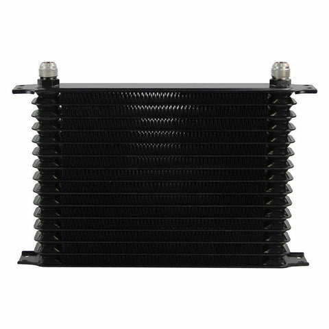 OIL COOLER -  15 ROW 10AN MALE FITTINGS BLACK