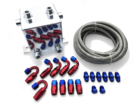 Alloy 2L Surge Tank With Braided Hose + Fittings