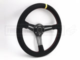 350MM SUEDE Mid Dish Slot Steering Wheel