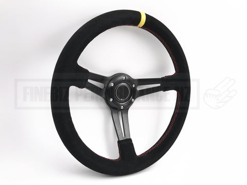 350MM SUEDE Mid Dish Slot Steering Wheel