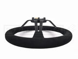 Suede Deep Dish Slot 320MM Steering Wheel - Black Stitching