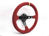Steering Wheel - Deep Dish Red Suede Hole 320MM