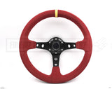 Steering Wheel - Deep Dish Red Suede Hole 320MM