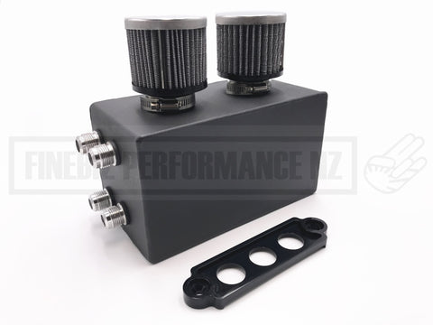 Oil Catch Tank with 2 Breathers - 10AN fittings