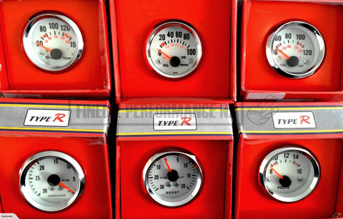 2 White Face 52Mm Gauge With Chrome Bezel - Car Parts