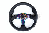320Mm Vinyl Flat Neochrome Spoke Steering Wheel - Car Parts
