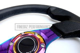 320Mm Vinyl Flat Neochrome Spoke Steering Wheel - Car Parts