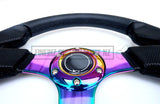 320Mm Vinyl Flat Neochrome Spoke Steering Wheel - Car Parts