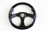 320Mm Vinyl & Suede Flat Style Steering Wheel - Car Parts