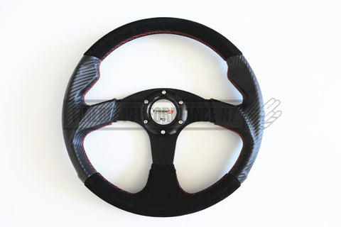 320Mm Vinyl & Suede Flat Style Steering Wheel - Car Parts