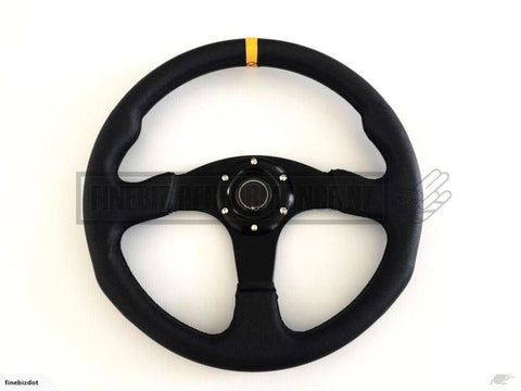 350Mm Vinyl Flat Style Steering Wheel - Car Parts