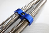HOSE SEPARATOR 8AN 2-HOLE BRAIDED HOSE HOLDER - BLUE