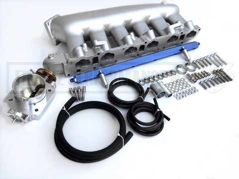 RB25DET FRONT FACING PLENUM +FUEL RAIL + 80MM THROTTLE BODY