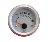 Oil Pressure White Face 52mm Gauge - 2" (51mm)