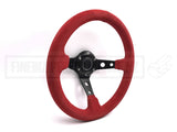 Steering Wheel - Deep Dish Red Suede Hole 320MM