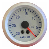 Vacuum Mechanical White Face 52mm Gauge - 2" (51mm)