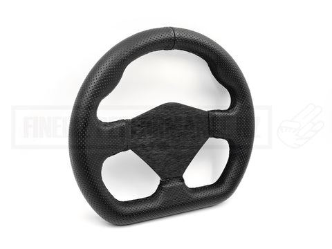 STEERING WHEEL - UNDRILLED 250MM PVC FLAT BOTTOMED