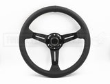 Leather Steering Wheel - 350MM Mid Dish with Black Stitching