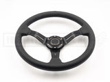 Leather Steering Wheel - 350MM Mid Dish with Black Stitching