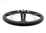 Leather Steering Wheel - 350MM Mid Dish with Black Stitching