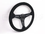 Steering Wheel  - 350MM Suede with White Stitching