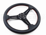 Steering Wheel - Vinyl with Red Stitching 350MM