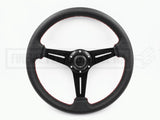 Steering Wheel - Vinyl with Red Stitching 350MM