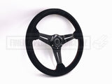 Steering Wheel Suede with Red Stitching - 350MM