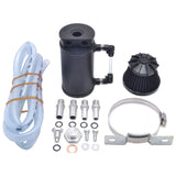 Black Universal 500ML Aluminum Oil Catch Can Tank With Breather Filter Baffled