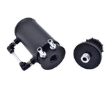 Black Universal 500ML Aluminum Oil Catch Can Tank With Breather Filter Baffled