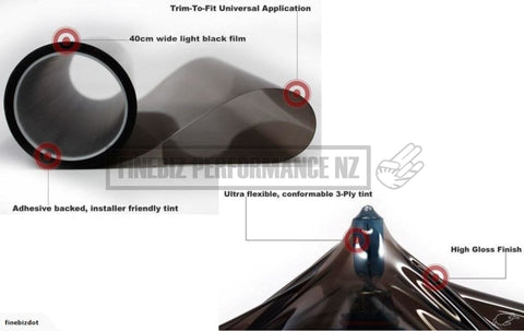 Black Smoked Tail Lights Vinyl Film - Light - Car Parts