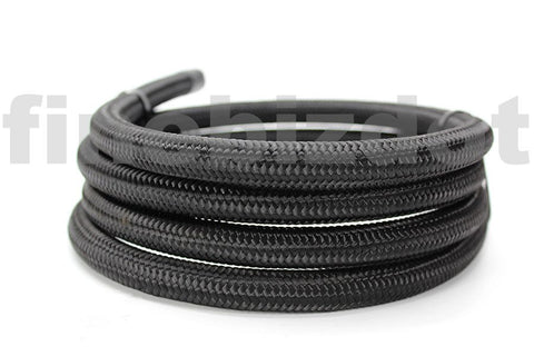 6AN Black Nylon braided Hose - Per Metre