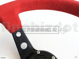 Deep Dish Red Suede Hole 320Mm Steering Wheel - Car Parts