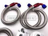 Relocation Oil Cooler Kit With Braided Hoses - Car Parts
