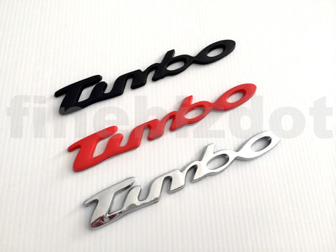 "Turbo" Emblem Badge - Red / Silver / Black