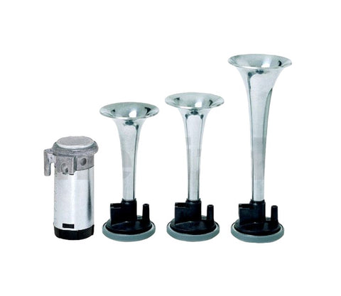 12V TRIPLE AIR HORN KIT - CHROME