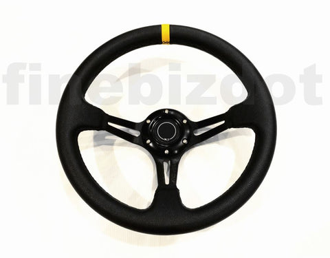 Steering Wheel Vinyl Deep Dish Slot 320MM - Black Stitching