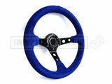 Steering Wheel - Deep Dish Blue Suede Hole 320MM