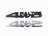 FULL TIME 4WD Emblem Badge -  Red / Chrome / Matt Black
