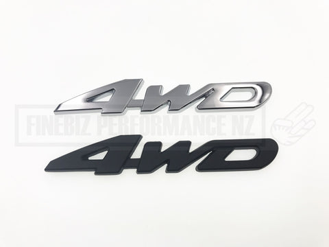4WD Emblem Badge - Chrome / Matt Black