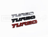 "Turbo" Emblem Badge - Matt Black / Chrome