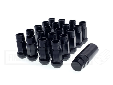 STEEL WHEEL LUG NUTS WITH KEY M12 x P1.25 (BLACK)