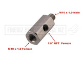 1/8'' NPT Oil Pressure Sensor Tee - M10 X 1 male & Female Adaptor