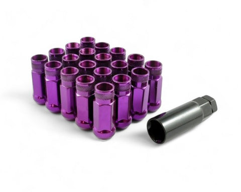 STEEL WHEEL LUG NUTS WITH KEY M12 x P1.25 - PURPLE