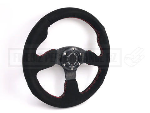 320MM Suede Flat Steering Wheel