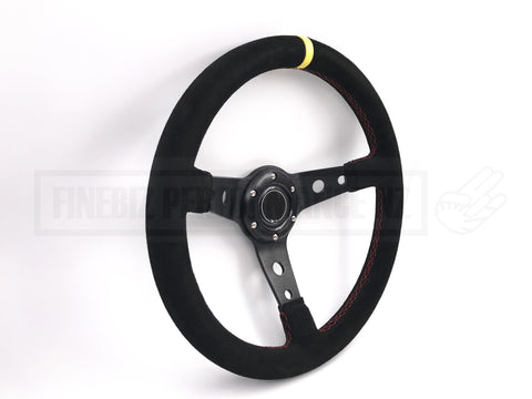 350MM Suede Mid Dish Hole Steering Wheel
