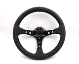 320mm Vinyl Deep Dish Hole Steering Wheel - Black Stitching