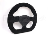 STEERING WHEEL - UNDRILLED 250MM SUEDE FLAT BOTTOMED