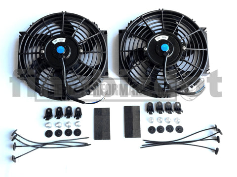 10 Curved Blade Reversible Radiator Fan - Twin Kit - Car Parts